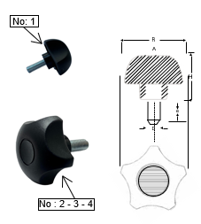 Plastik Yonca Burçlu Civatalı